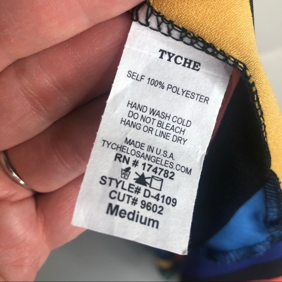 NWT Tyche Multi Color Striped Wrap Maxi Dress Sz M - Picture 14 of 16